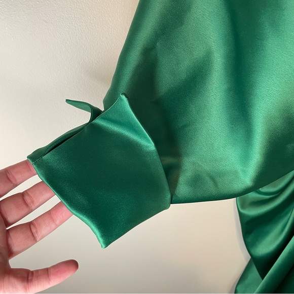 Acob A Porter Draped Midi Dress Emerald Wolf & Badger - Picture 7 of 11